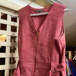 Sharagano Dress size 16 women dress zipper in front pockets & loop belt …